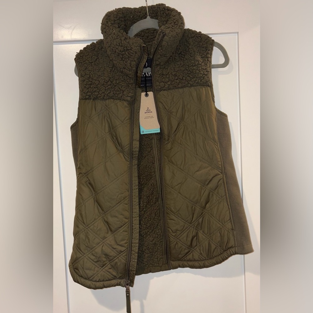 Prana Women's Olive Quilted Vest